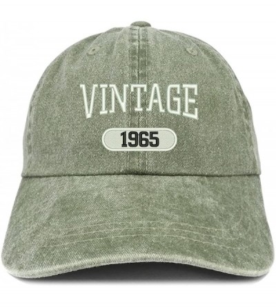 Baseball Caps Vintage 1965 Embroidered 55th Birthday Soft Crown Washed Cotton Cap - Olive - CV180WYNXH3 $21.04