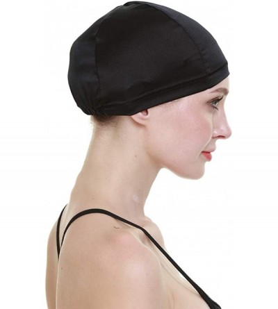 Skullies & Beanies Wig Cap-100% Mulberry Silk Breathable Soft for Bald Head Available All The Year - Black - C418T4L6UIZ $9.34