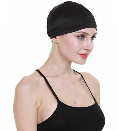 Skullies & Beanies Wig Cap-100% Mulberry Silk Breathable Soft for Bald Head Available All The Year - Black - C418T4L6UIZ $9.34