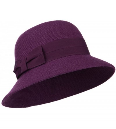 Bucket Hats Women's Wool Felt Bucket Shape Hat - Purple - C011NY2T0JF $49.31