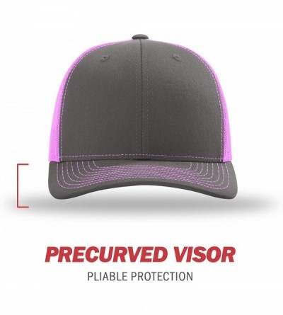 Baseball Caps Richardson Unisex 112 Trucker Adjustable Snapback Baseball Cap- Split Charcoal/Neon Pink- One Size Fits Most - ...