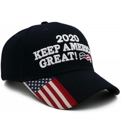 Baseball Caps Keep America Great Hat Donald Trump President 2020 Slogan with USA Flag Cap Adjustable Baseball Cap - C218WQG37...