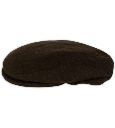 Newsboy Caps Mens Womens Wool Winter Flat Cap Italian Designer Hat (CT514) - Dark Brown - CM12HMTH4D9 $20.84