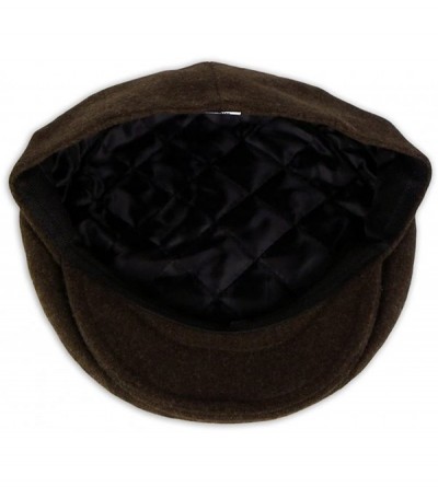 Newsboy Caps Mens Womens Wool Winter Flat Cap Italian Designer Hat (CT514) - Dark Brown - CM12HMTH4D9 $20.84