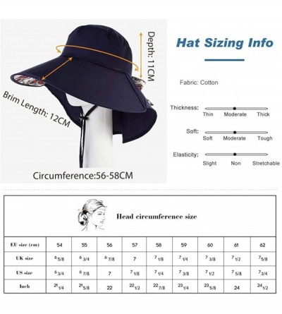 Sun Hats Womens Packable SPF 50 Ponytail Sun Hat Summer Mask Hiking Gardening Beach Fishing 57-59cm - Navy_16006 - CX18OR3IMY...