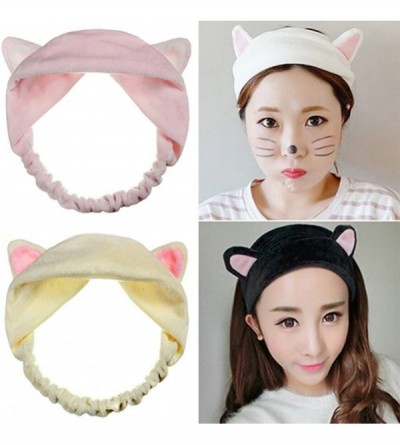 Headbands Girl's Fashion Cute Cat Ears Headband Hair Head Band Party Gift Headdress(White) - White - CP17YCD2XCT $7.26
