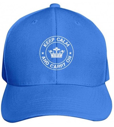 Baseball Caps Unisex Baseball Cap Keep Calm and Carry On Trucker Cap Relaxed Fit with Adjustable Strap Dad Hat - Blue - C118R...