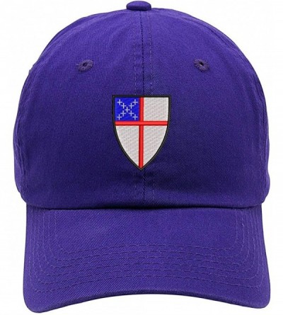 Baseball Caps Episcopal Shield Logo Embroidered Low Profile Soft Crown Unisex Baseball Dad Hat - Purple - C218X798KLO $15.65