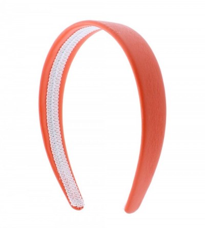 Headbands Orange 1 Inch Wide Leather Like Headband Solid Hair band for Women and Girls - Orange - CG126NC86DN $8.84