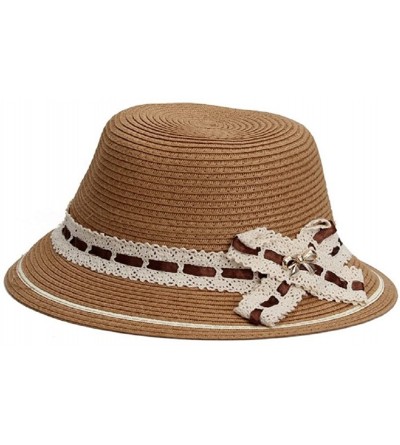 Sun Hats Women Sun Hat Brim Beach Straw Floppy Derby Cap - Sh06-beige - CA12E4JX0R9 $10.90