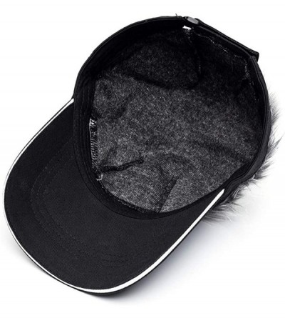 Visors Flair Hair Visor Sun Cap Wig Peaked Adjustable Baseball Hat with Spiked Hairs - Black Gray-upgraded - CM18I3WIIXM $19.84