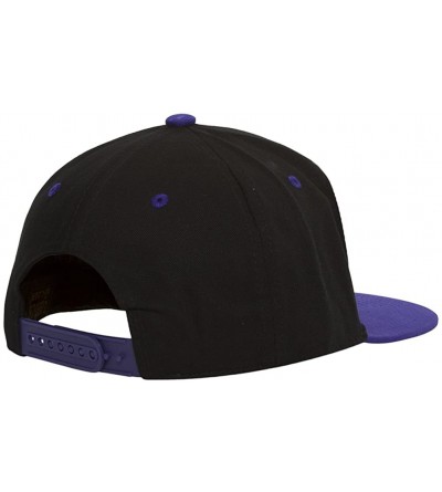 Baseball Caps Cotton Two-Tone Flat Bill Snapback - Black/Purple - CK11MQPZ3LP $7.60