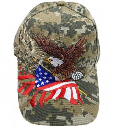 Baseball Caps Patriotic American Flag Design Baseball Cap USA 3D Embroidery - Digital Camo - CE189ARAONR $20.51
