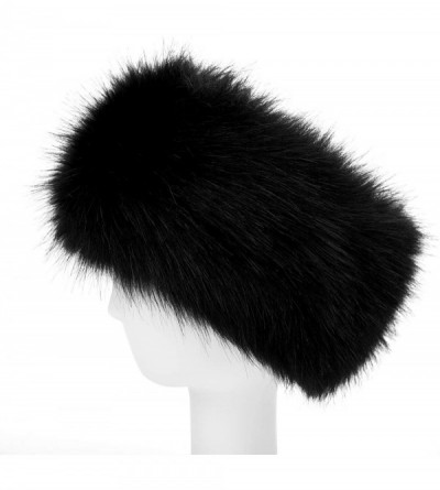 Cold Weather Headbands Womens Faux Fur Headband Winter Earwarmer Earmuff Hat Ski - Black +White 2pcs - CC18XKSLYD9 $16.38
