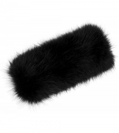Cold Weather Headbands Womens Faux Fur Headband Winter Earwarmer Earmuff Hat Ski - Black +White 2pcs - CC18XKSLYD9 $16.38
