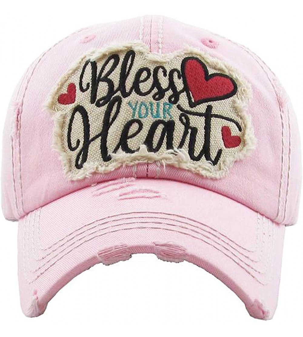 Baseball Caps Women's Bless Your Heart Vintage Baseball Hat Cap - Pink - C218W826MNY $27.73