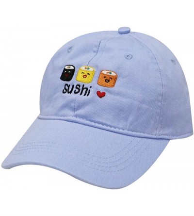 Baseball Caps Sushi Love Cotton Baseball Dad Caps - Sky - CF17WX5UKNY $13.95