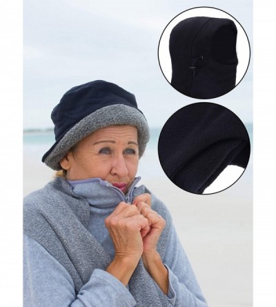 Balaclavas Balaclava Fleece Windproof Ski Mask Thermal Fleece Hood with Winter Fleece Gloves for Men and Women- Black - CI18I...