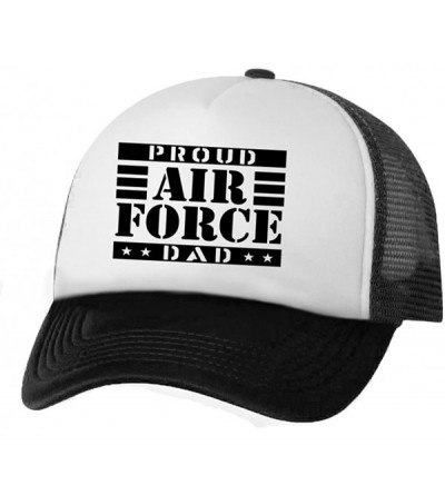 Baseball Caps Proud AIR Force Dad Truckers Mesh Snapback hat - White/Black - CH11NHXL64X $16.22