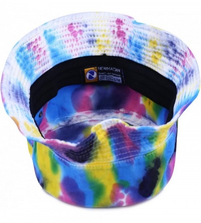 Bucket Hats 100% Cotton Tie Dye Unisex Packable Summer Travel Bucket Hat - Nv/Fu - CM124WP2OOZ $11.11