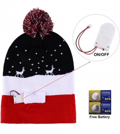 Skullies & Beanies LED Light Up Hat Beanie Knit Cap- Colorful LED Xmas Christmas Beanie - Style-01 - C9188IXIL8A $9.49