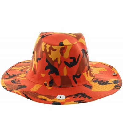 Sun Hats Wide Brim Bora Booney Outdoor Safari Summer Hat w/Neck Flap & Sun Protection - Orange Camo - C31820TDKKN $13.00