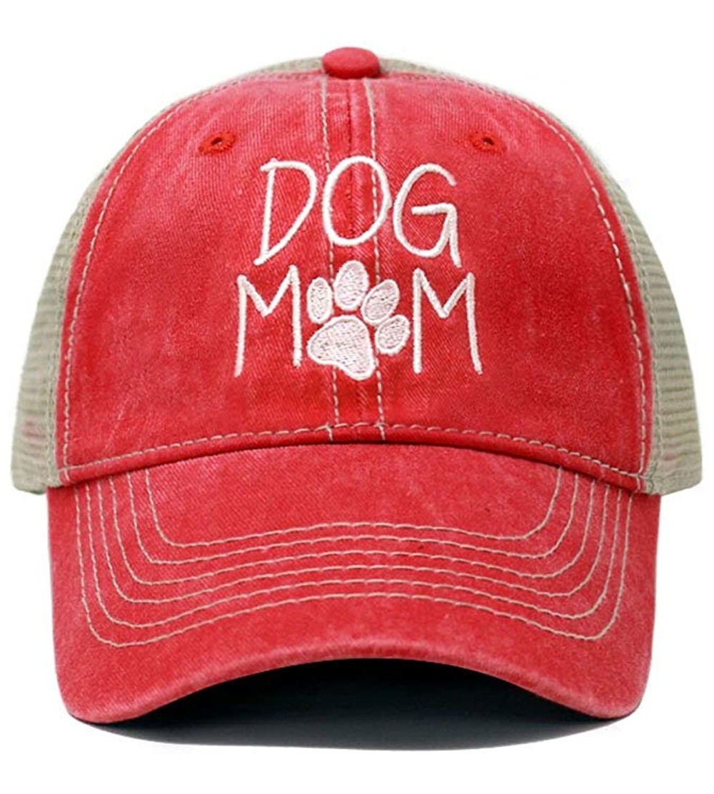 Baseball Caps Dog Mom Dad Hat Cotton Baseball Cap Polo Style Low Profile - Tc101 Red - CV18U05ACU7 $9.37