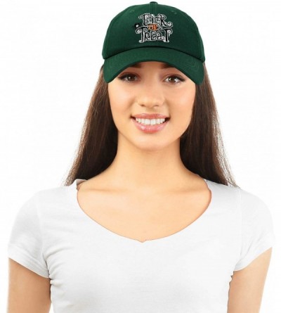 Baseball Caps Trick or Treat Hat Womens Halloween Baseball Cap - Dark Green - CF18ZG607ED $19.78