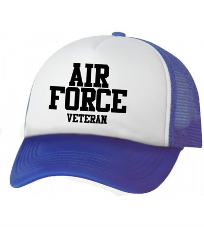 Baseball Caps Air Force Veteran Truckers Mesh Snapback hat - White/Royal - C711NHXI3H1 $37.32