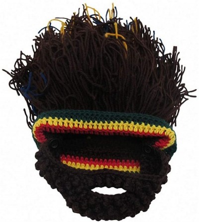 Skullies & Beanies Skullies Beanies Handmade Knitted Mustache - With Beard - CH18LN0RAYO $30.36