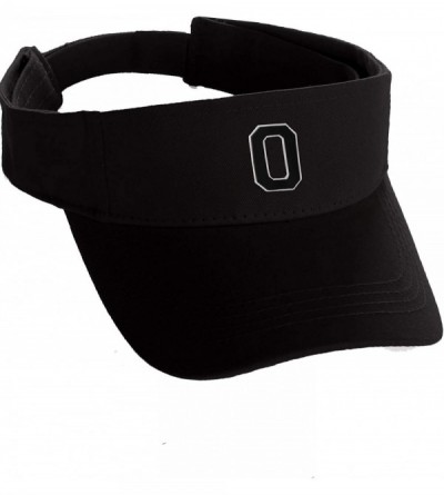 Visors Custom Sport Sun Visor Hat A to Z Initial Team Letters- Black Visor White Black - Letter O - CJ18GS3CE9D $15.54