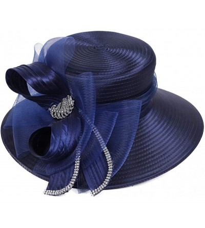 Bucket Hats Church Kentucky Derby Dress Hats for Women - Sd712-navy Blue - CE1966KS39D $38.92