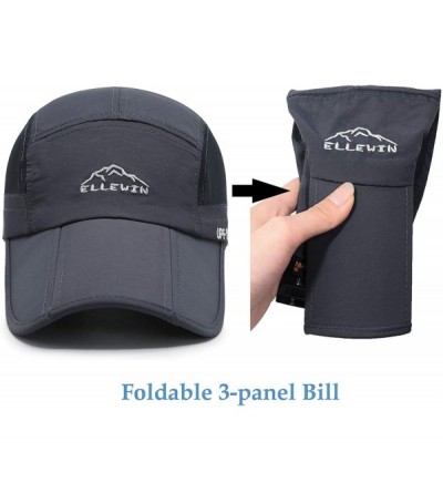 Baseball Caps Unisex Baseball Cap UPF 50 Unstructured Hat with Foldable Long Large Bill - A-grey-m/L - C212IM3OZVX $8.08