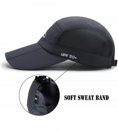 Baseball Caps Unisex Baseball Cap UPF 50 Unstructured Hat with Foldable Long Large Bill - A-grey-m/L - C212IM3OZVX $8.08