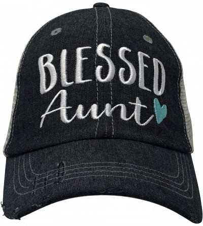 Baseball Caps Blessed Aunt Embroidered Baseball Hat Mesh Trucker Style Hat Cap Mothers Day Pregnancy Announcement Dark Grey -...