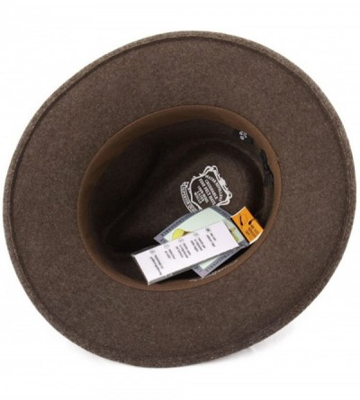 Fedoras Men's Nude Traveller Teardrop Wool Felt Fedora Hat Packable Water Repellent - Marron-melange - C5187DW20O0 $43.06