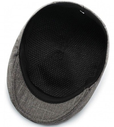Newsboy Caps Men's Vintage Herringbone Cotton Blend Flat Ivy Gatsby Newsboy Golf Driving Hat Cap - Gray - CG194ERWL92 $10.74