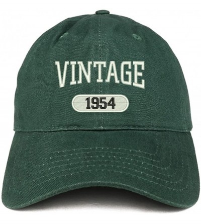 Baseball Caps Vintage 1954 Embroidered 66th Birthday Relaxed Fitting Cotton Cap - Hunter - CU180ZNZSML $15.27