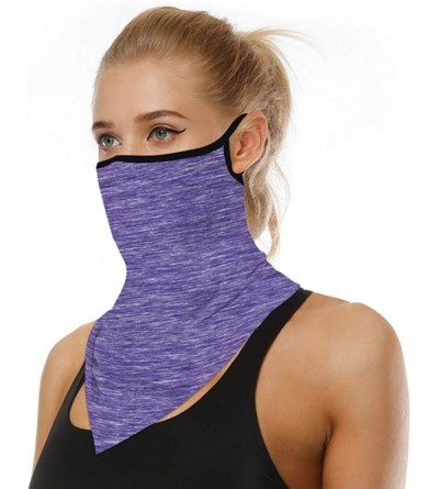 Balaclavas Face Cover Bandana Balaclava Ear Loops Neck Gaiter Scarf for Women Men Cycling Summer Sun Protection - Purple - CU...