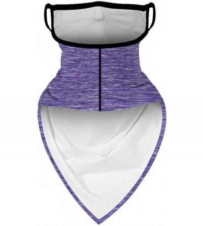 Balaclavas Face Cover Bandana Balaclava Ear Loops Neck Gaiter Scarf for Women Men Cycling Summer Sun Protection - Purple - CU...