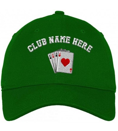 Baseball Caps Custom Low Profile Soft Hat Game Poker Cards As Logo Embroidery Club Cotton - Kelly Green - C918QYLQL0K $20.80