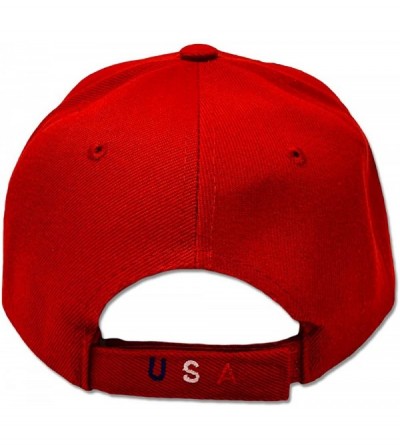Baseball Caps USA Flag Snapback - Classic US Flag 3D Embroidered Baseball Cap - Us Map - Red - CO18ILS7ZXW $12.24