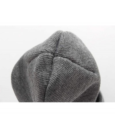 Skullies & Beanies Adult Winter Warm Plain Cuffed Hat Knit Beanie Skull Cap - Grey - C918LMADIUN $11.68