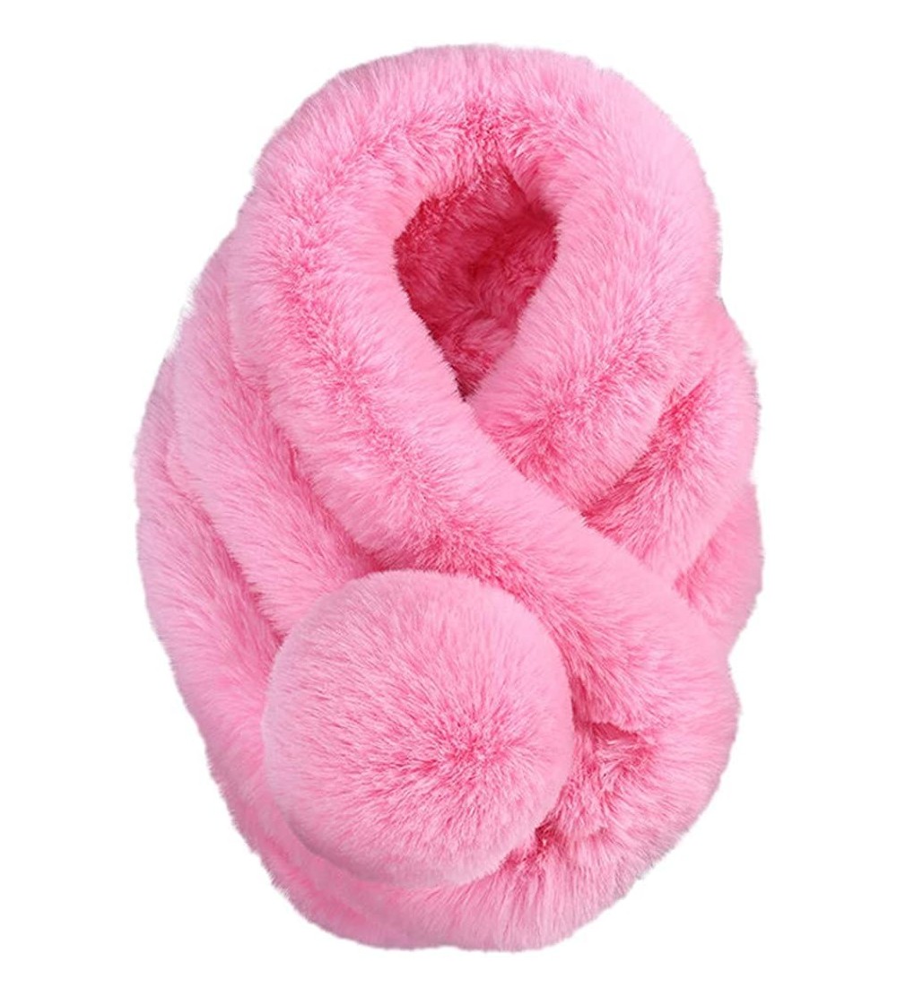 Skullies & Beanies Clearance Chaofanjiancai Womens Faux Fur Winter Warm Fluffy Hood Scarf Hat Ladies Snood Pocket Hats Gloves...