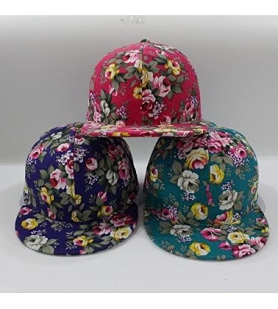 Baseball Caps Rose Flower Hip-Hop Baseball Cap Flat Snapback Hat - Black - CD12HQHO377 $7.15
