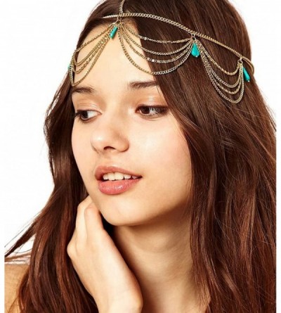 Headbands Bohemian Turquoise Retro Hair Chains Hair Bands Accessories Hair Accessory(wiipu-D237) - CQ11GDDHEPJ $21.31