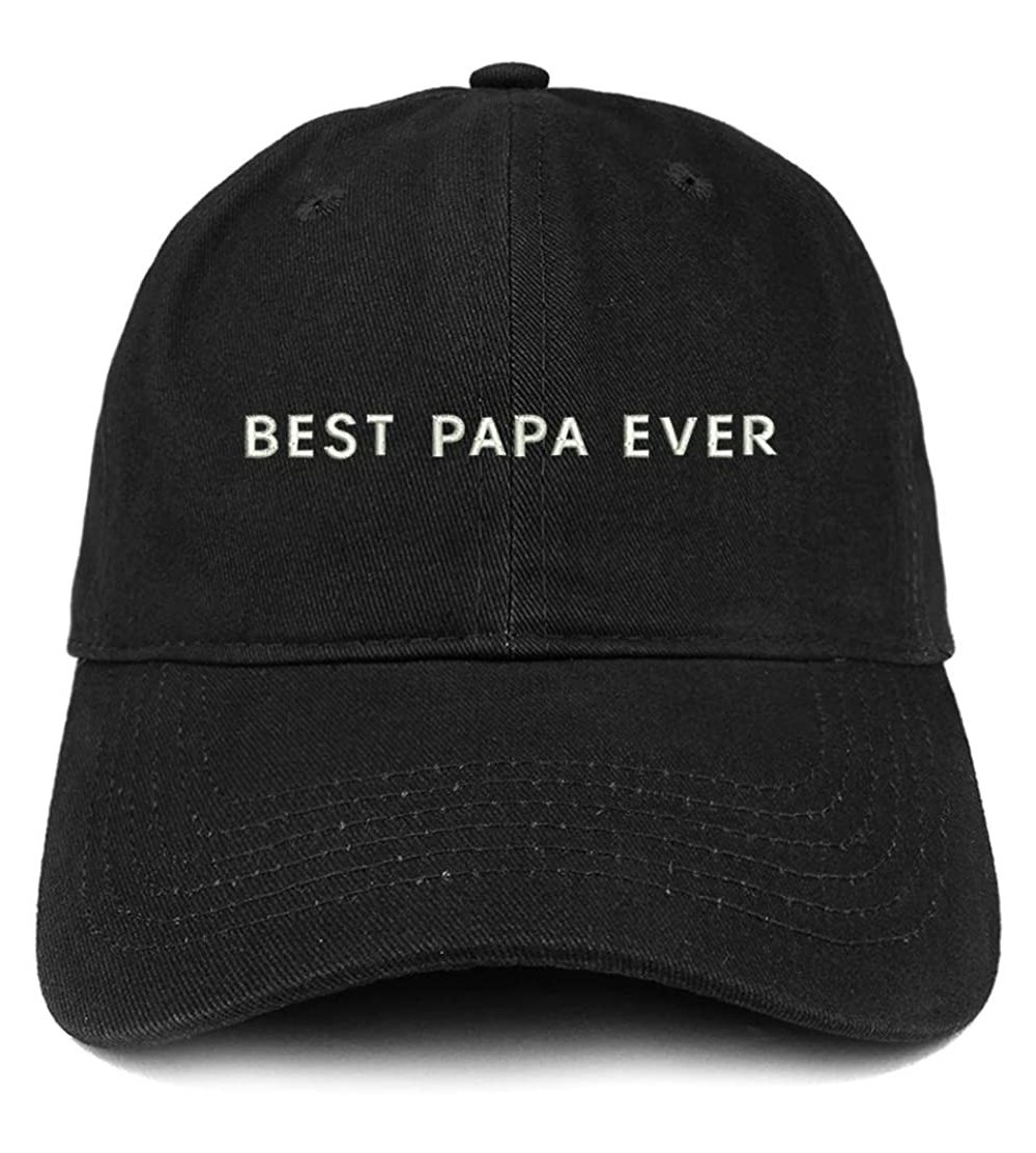 Baseball Caps Best Papa Ever One Line Embroidered Soft Crown 100% Brushed Cotton Cap - Black - C5182XMSI8Y $19.69
