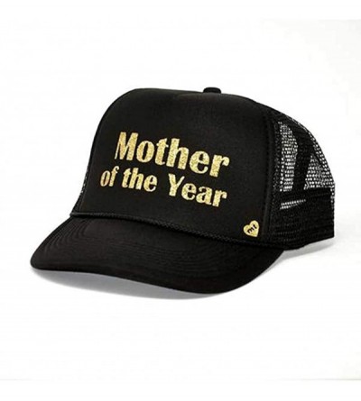 Baseball Caps Women's 'Mother of The Year' Black and Gold Hat - C0187EMGU9N $22.44