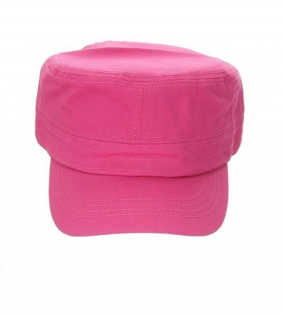 Baseball Caps Womens's Trendy Military Cadet Hat - Fuchsia - CU11MEF6EXN $13.74