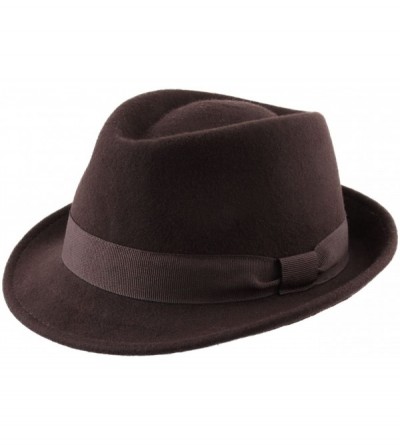 Fedoras Trilby Wool Felt Trilby Hat - Marron - CW1884TZQGY $62.93